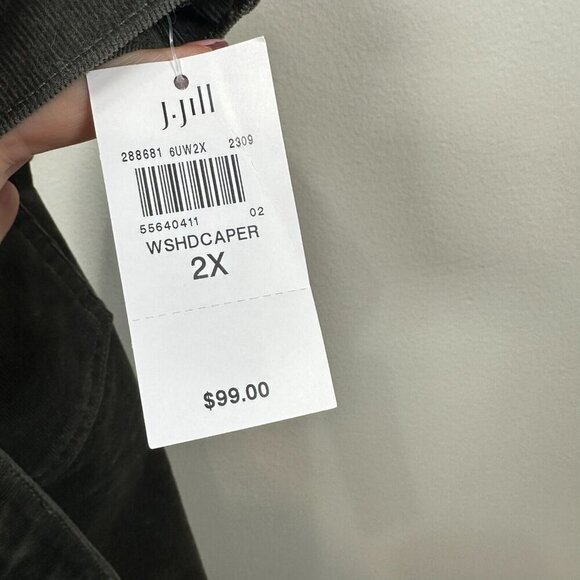 J. Jill Corduroy Straight Leg Pants Womens 2X Gray Stretch Career NWT - Picture 7 of 9